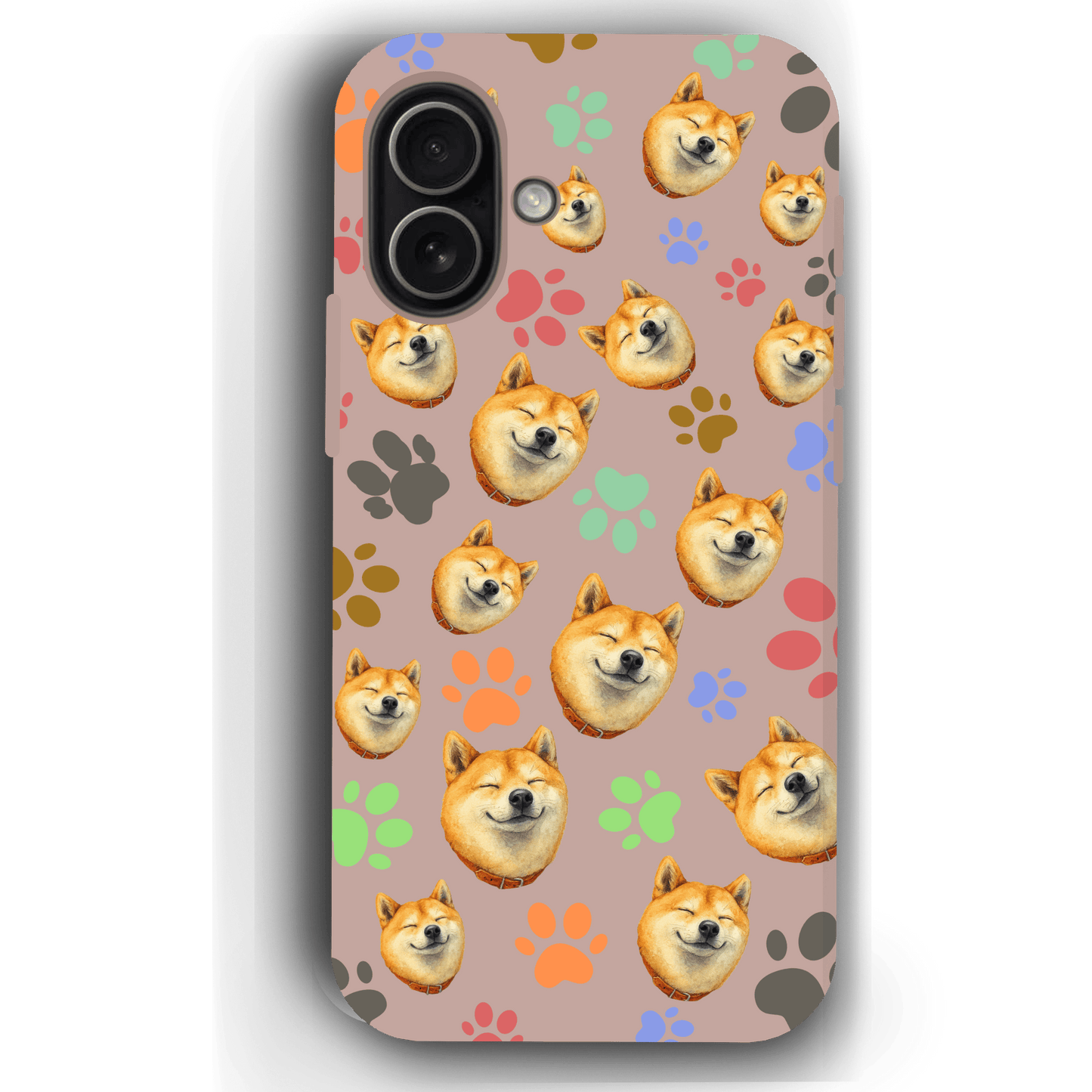 Custom Pet Phone Case for iPhone 17/ 17 Air/ 17 Pro/ 17 Pro Max by YingMart, Personalized Pet Portrait Cover with Paw, Heart, Fish & Bone Symbols