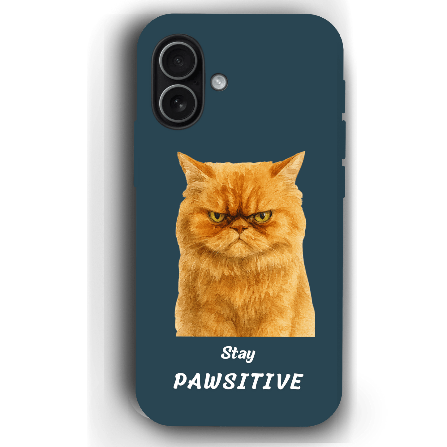 Stay Pawsitive Custom Pet Phone Case for iPhone 17 by YingMart – Personalized Animal Portrait, Protective Cover, for Pet Lovers.