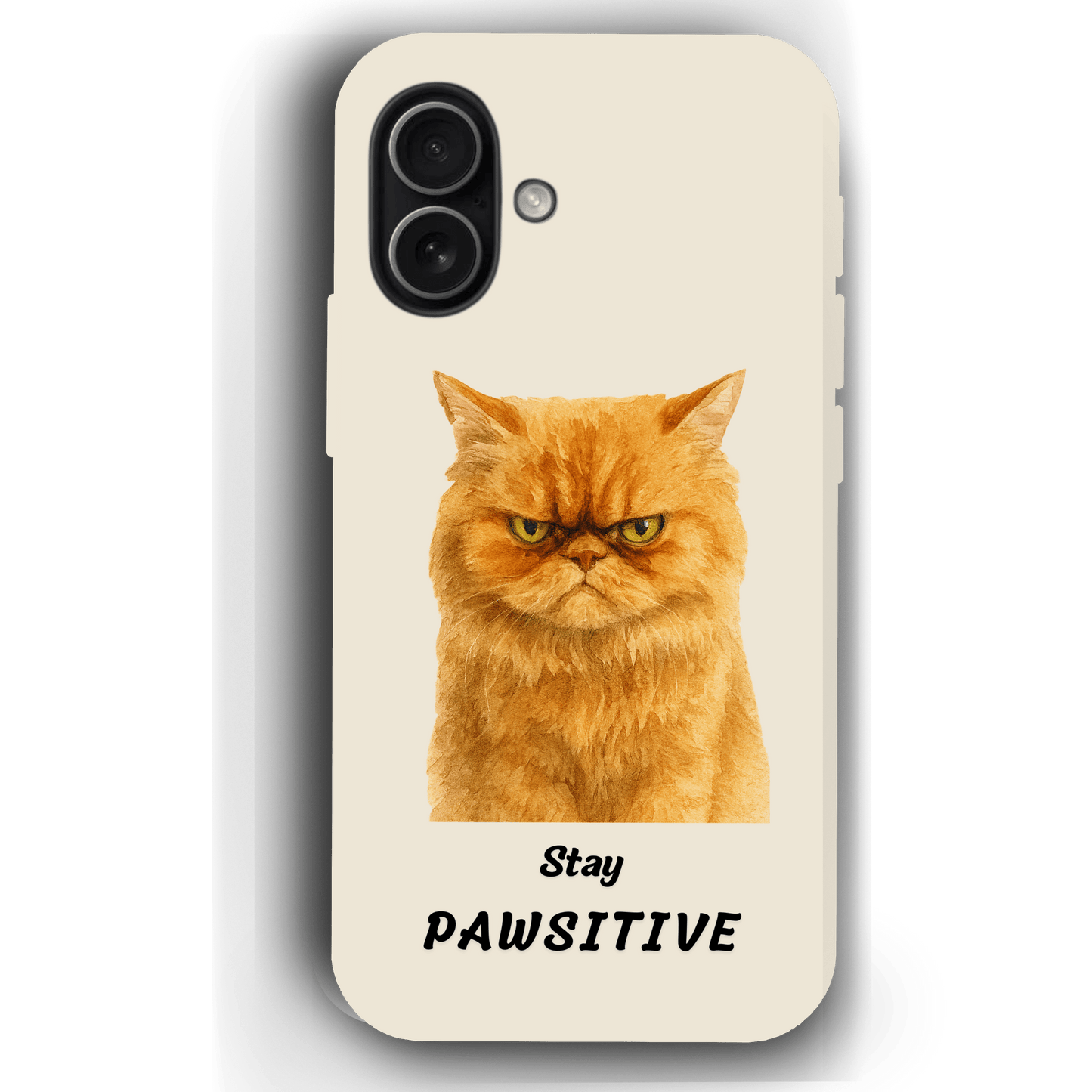 Stay Pawsitive Custom Pet Phone Case for iPhone 17 by YingMart – Personalized Animal Portrait, Protective Cover, for Pet Lovers.