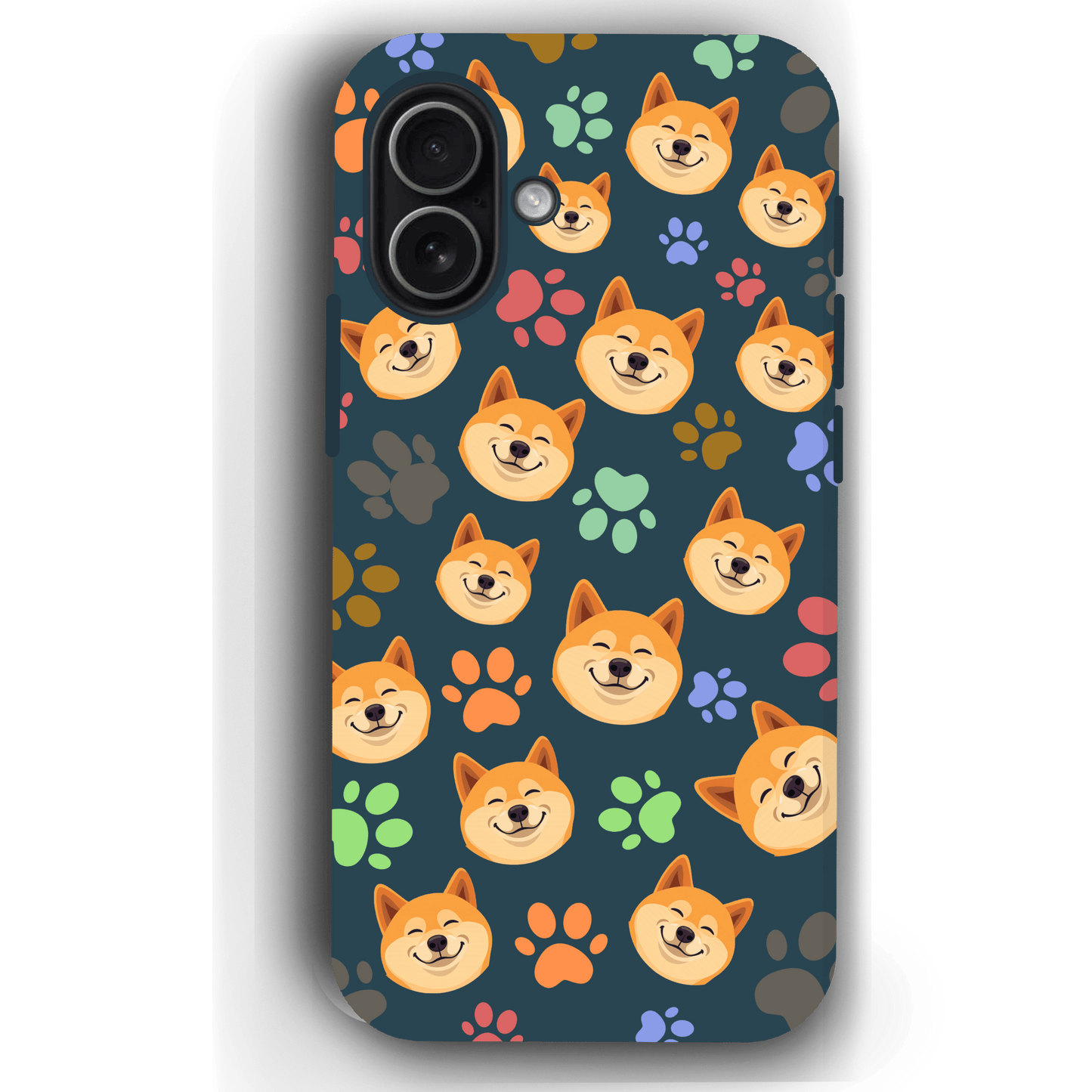 Custom Pet Phone Case for iPhone 17/ 17 Air/ 17 Pro/ 17 Pro Max by YingMart, Personalized Pet Portrait Cover with Paw, Heart, Fish & Bone Symbols