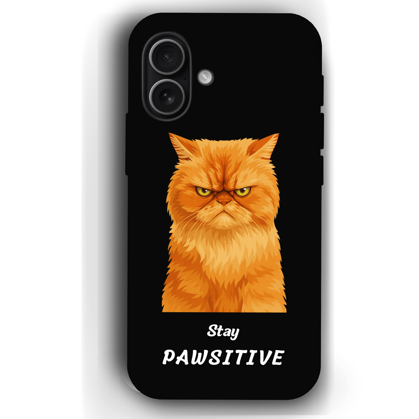 Stay Pawsitive Custom Pet Phone Case for iPhone 17 by YingMart – Personalized Animal Portrait, Protective Cover, for Pet Lovers.