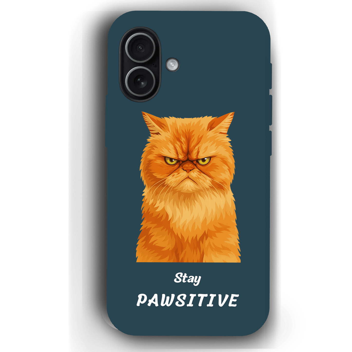 Stay Pawsitive Custom Pet Phone Case for iPhone 17 by YingMart – Personalized Animal Portrait, Protective Cover, for Pet Lovers.