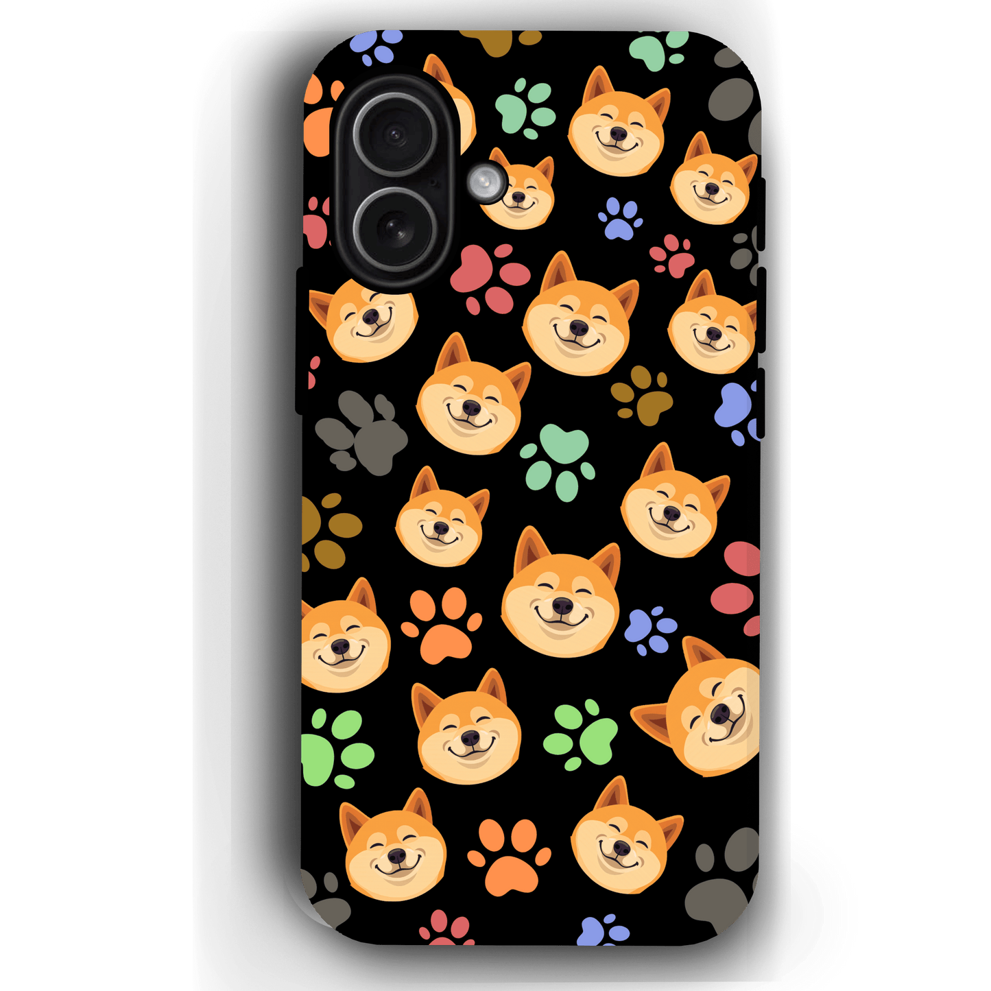 Custom Pet Phone Case for iPhone 17/ 17 Air/ 17 Pro/ 17 Pro Max by YingMart, Personalized Pet Portrait Cover with Paw, Heart, Fish & Bone Symbols