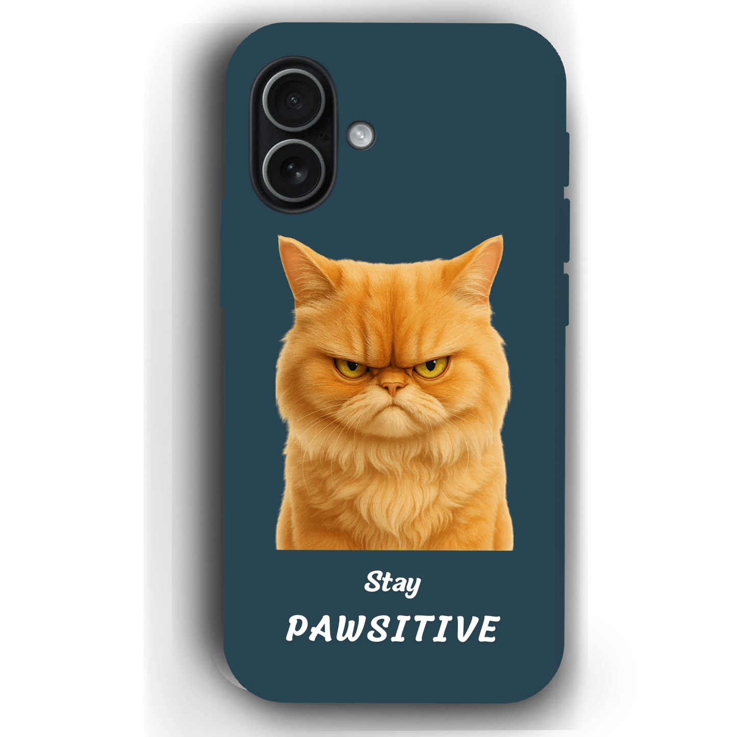 Stay Pawsitive Custom Pet Phone Case for iPhone 17 by YingMart – Personalized Animal Portrait, Protective Cover, for Pet Lovers.