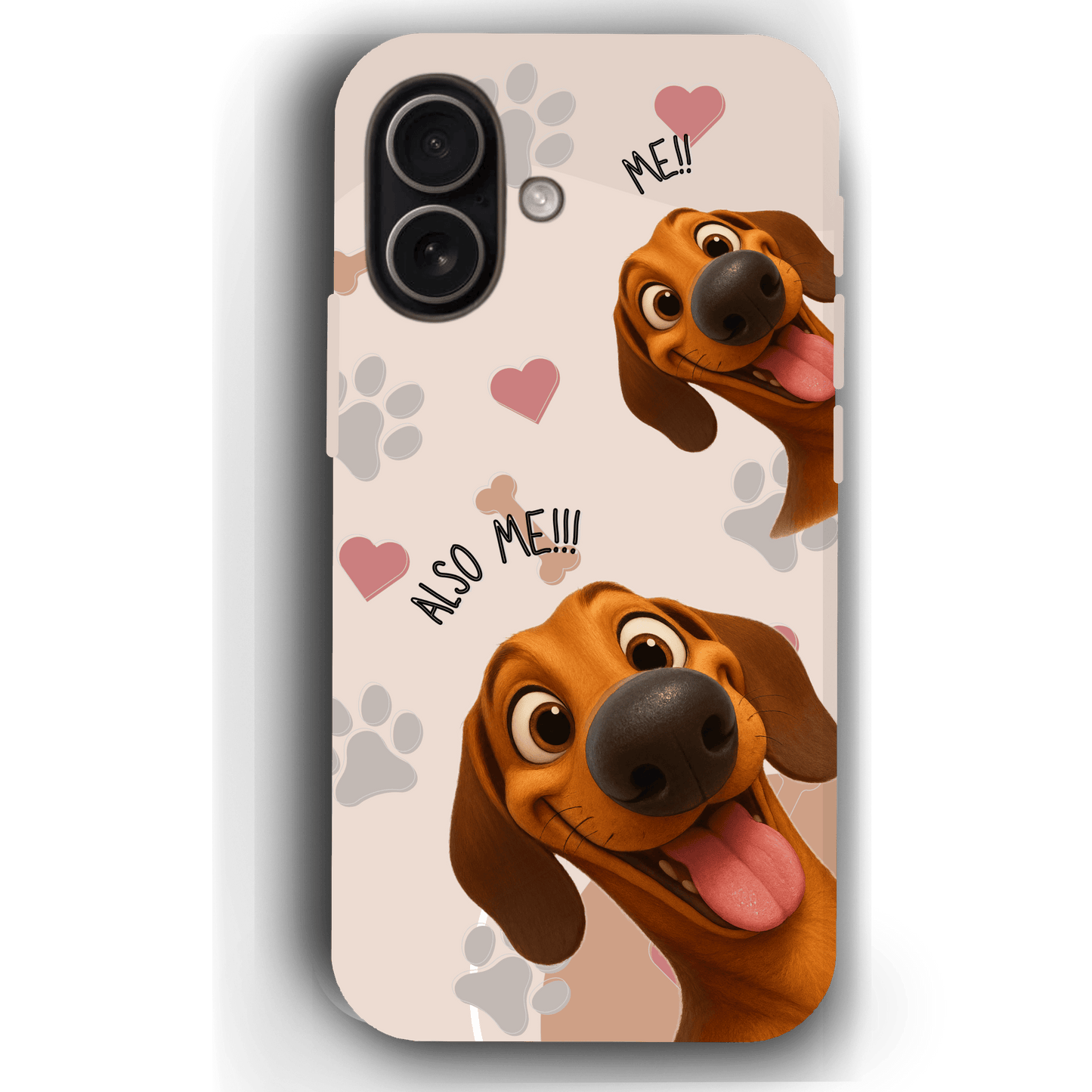 "Also Me" Design Custom Pet iPhone 17 Case – 4 Colors & 4 Patterns by YingMart, Personalized Pet Portrait Protective Cover for Dog Lovers