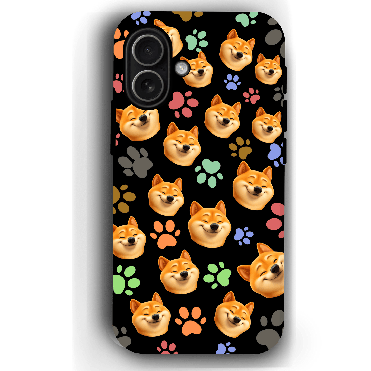 Custom Pet Phone Case for iPhone 17/ 17 Air/ 17 Pro/ 17 Pro Max by YingMart, Personalized Pet Portrait Cover with Paw, Heart, Fish & Bone Symbols