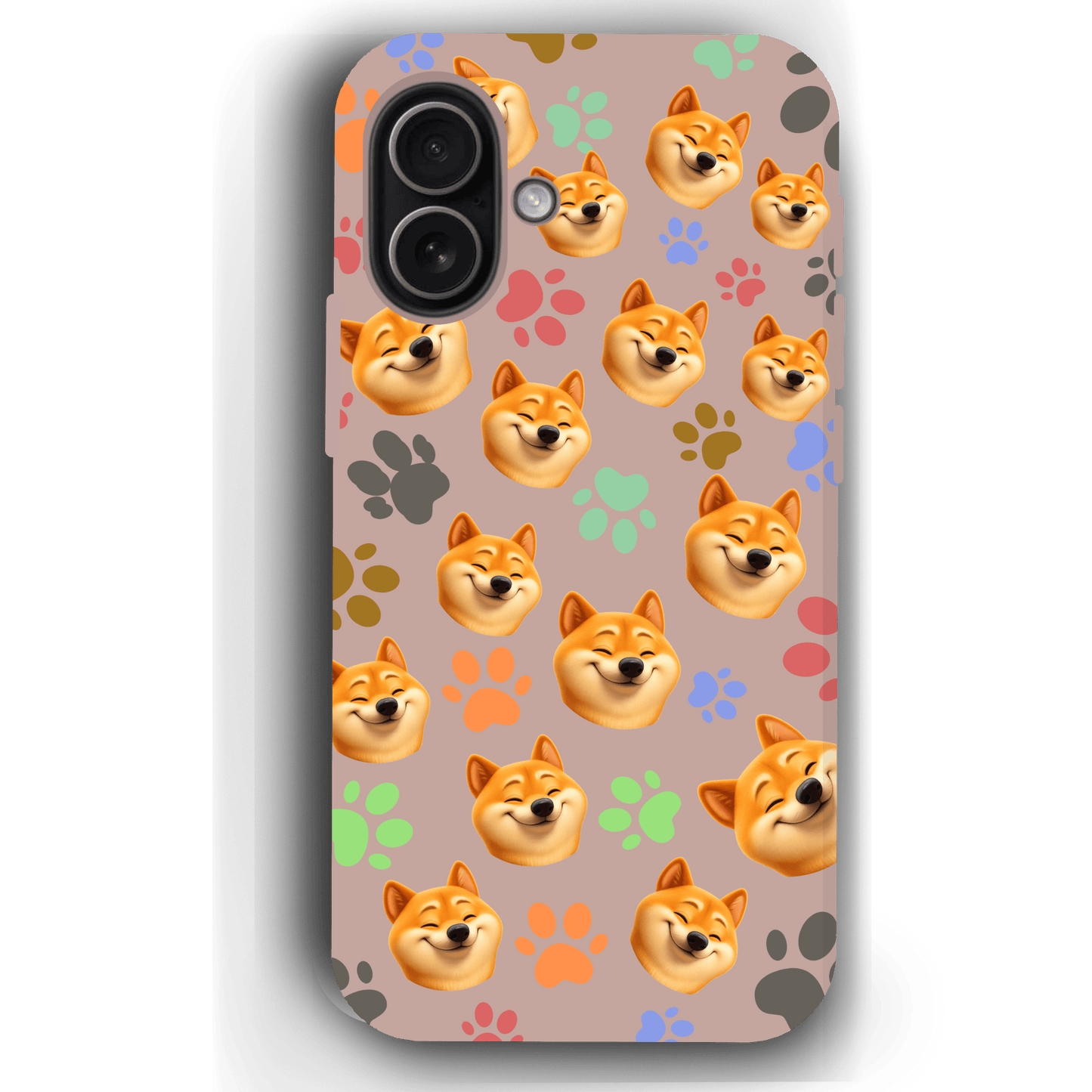 Custom Pet Phone Case for iPhone 17/ 17 Air/ 17 Pro/ 17 Pro Max by YingMart, Personalized Pet Portrait Cover with Paw, Heart, Fish & Bone Symbols