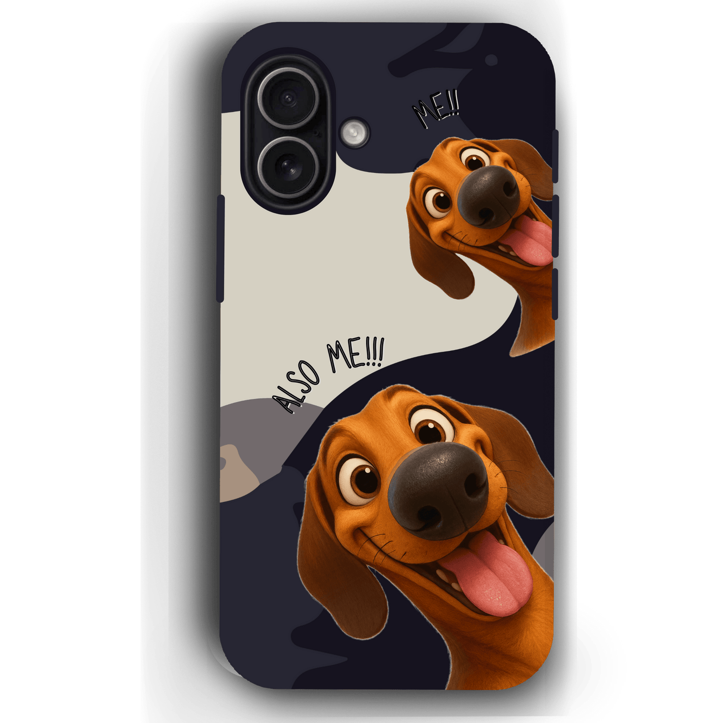"Also Me" Design Custom Pet iPhone 17 Case – 4 Colors & 4 Patterns by YingMart, Personalized Pet Portrait Protective Cover for Dog Lovers