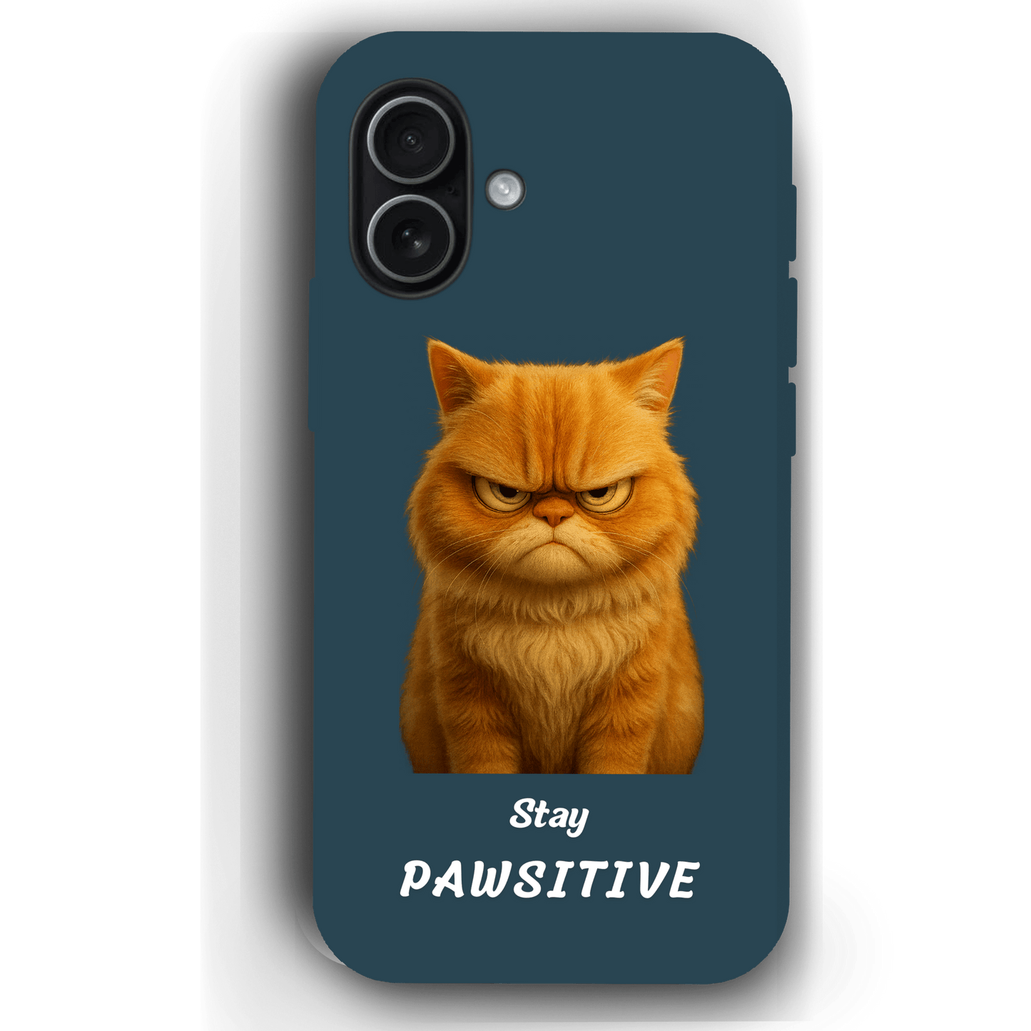 Stay Pawsitive Custom Pet Phone Case for iPhone 17 by YingMart – Personalized Animal Portrait, Protective Cover, for Pet Lovers.