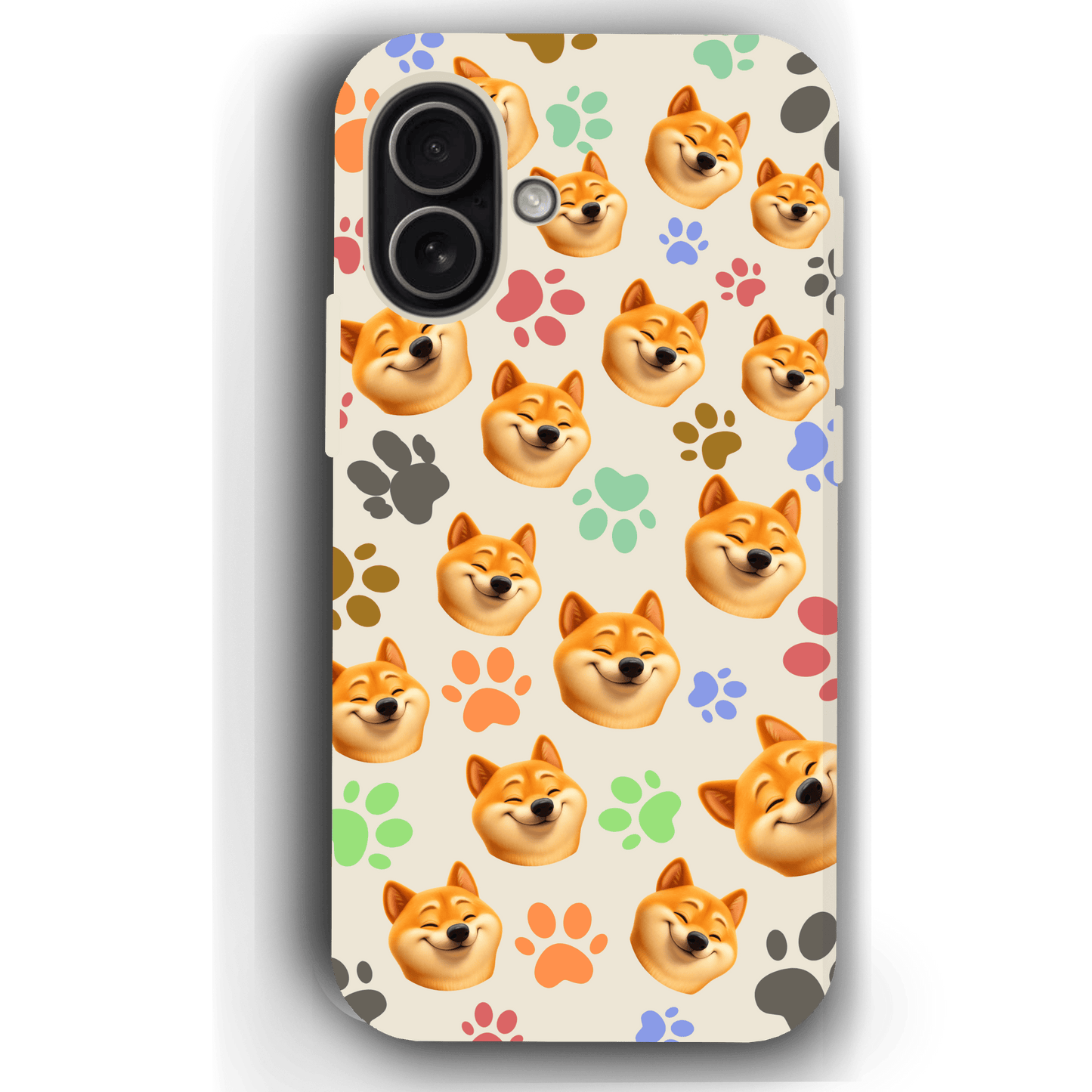 Custom Pet Phone Case for iPhone 17/ 17 Air/ 17 Pro/ 17 Pro Max by YingMart, Personalized Pet Portrait Cover with Paw, Heart, Fish & Bone Symbols