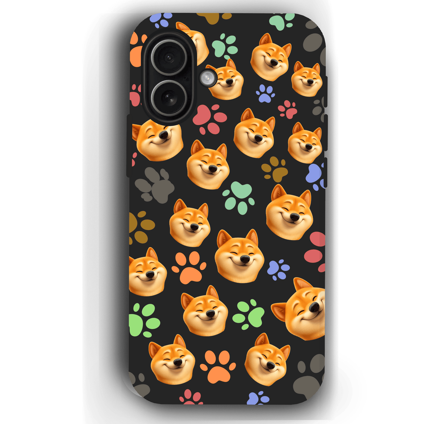 Custom Pet Phone Case for iPhone 17/ 17 Air/ 17 Pro/ 17 Pro Max by YingMart, Personalized Pet Portrait Cover with Paw, Heart, Fish & Bone Symbols