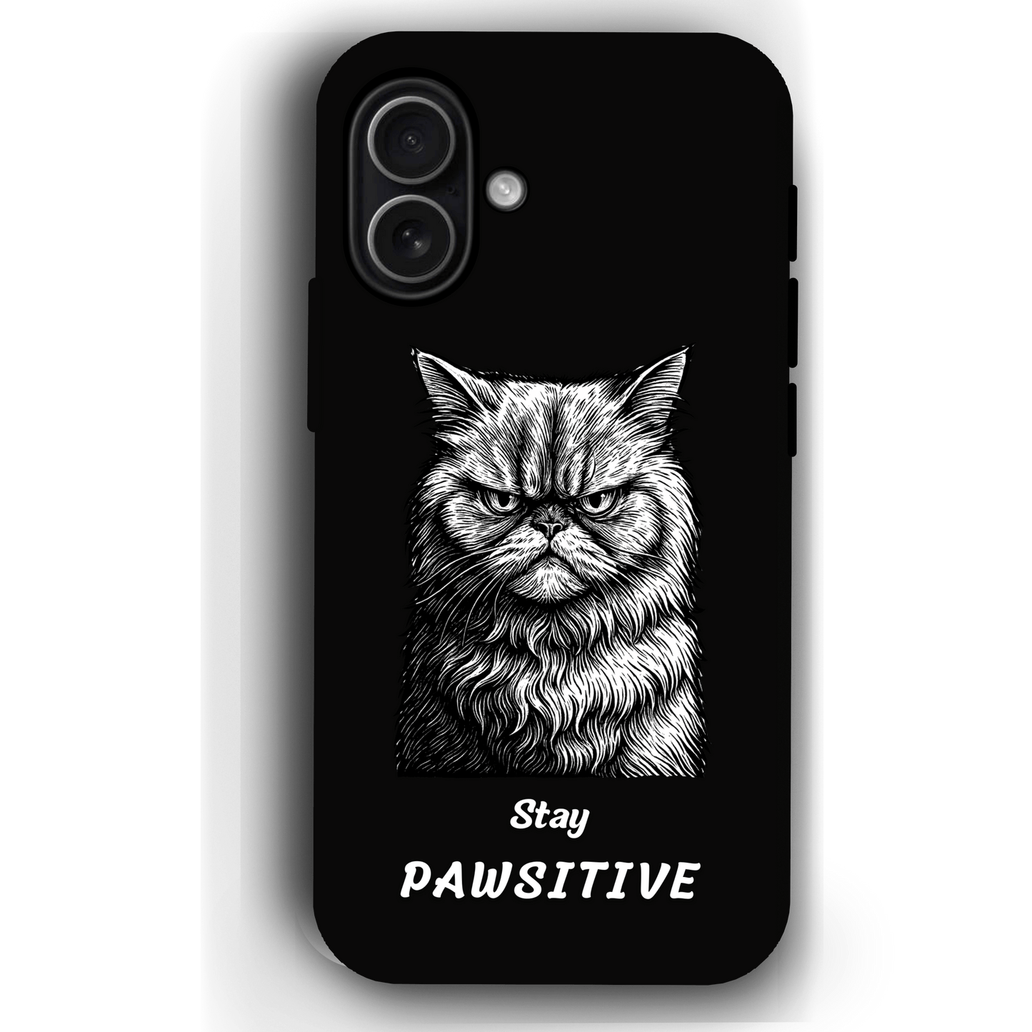 Stay Pawsitive Custom Pet Phone Case for iPhone 17 by YingMart – Personalized Animal Portrait, Protective Cover, for Pet Lovers.