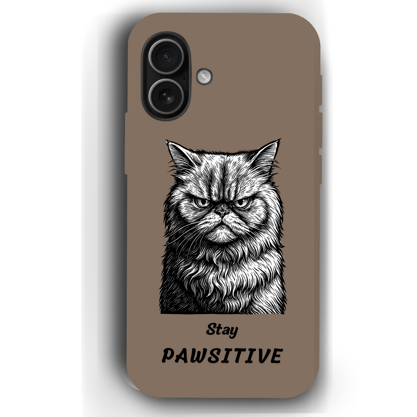 Stay Pawsitive Custom Pet Phone Case for iPhone 17 by YingMart – Personalized Animal Portrait, Protective Cover, for Pet Lovers.