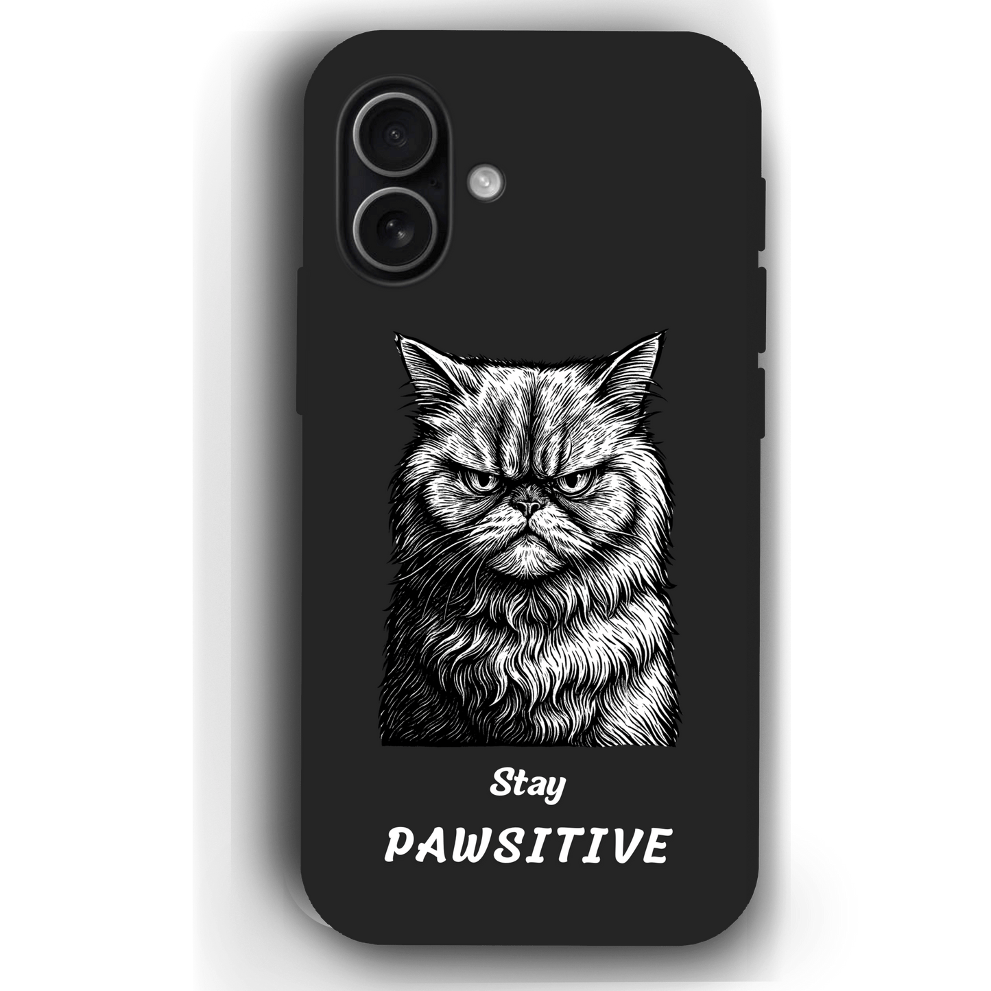 Stay Pawsitive Custom Pet Phone Case for iPhone 17 by YingMart – Personalized Animal Portrait, Protective Cover, for Pet Lovers.