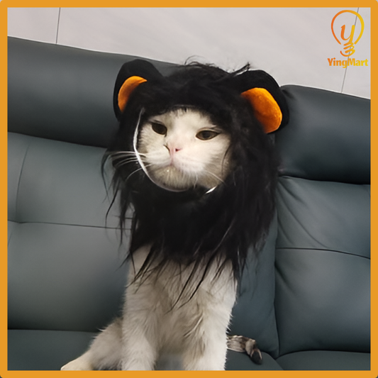 Lion Mane Pet Costume Wig Hat for Cats Dogs Funny Halloween Cosplay Outfit
