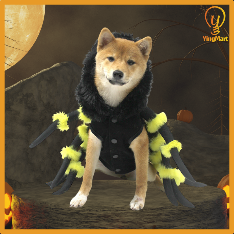 Spider Pet Costume Cat Dog Clothes Funny Halloween Cosplay Outfit Cute Dress Up Shirt