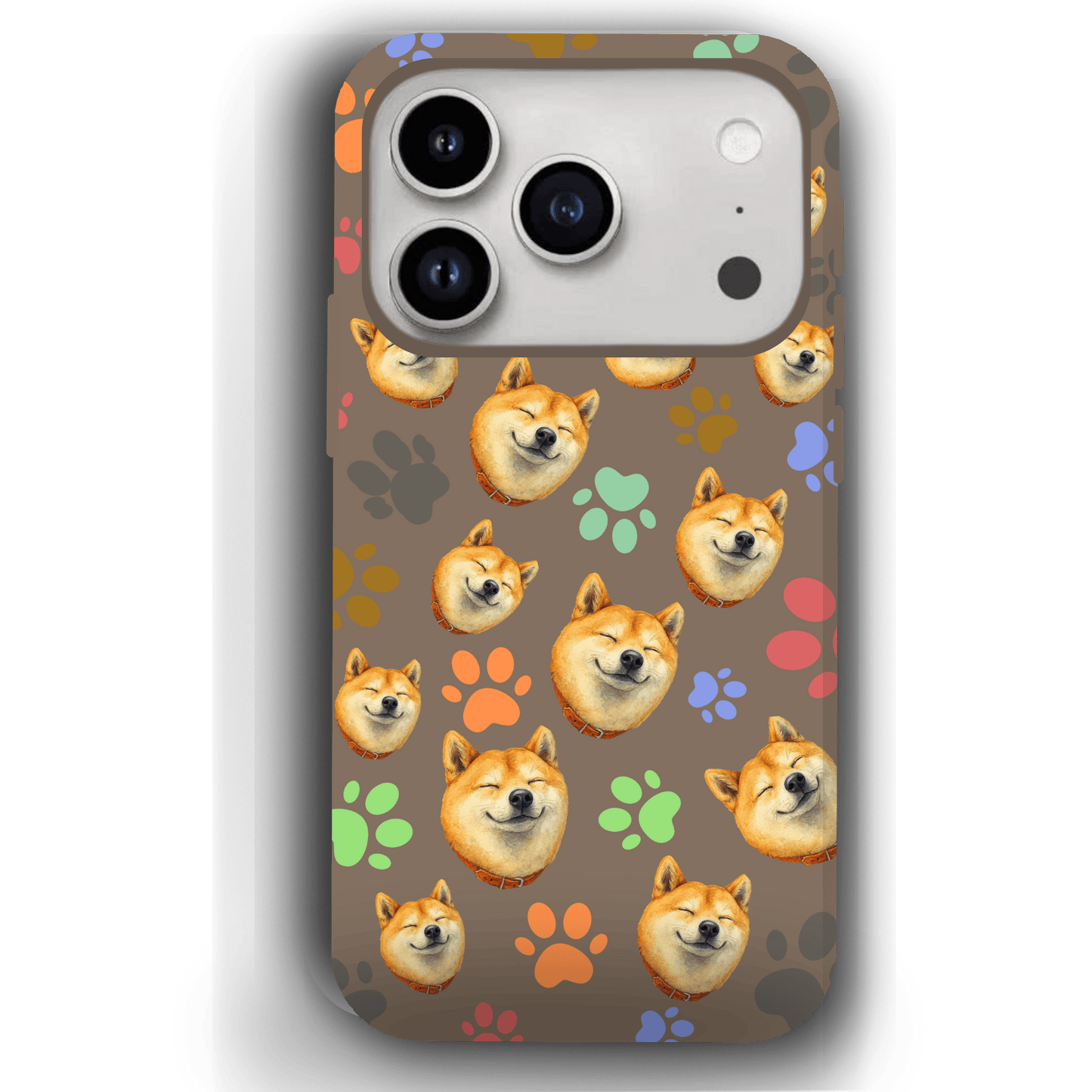 Custom Pet Phone Case for iPhone 17/ 17 Air/ 17 Pro/ 17 Pro Max by YingMart, Personalized Pet Portrait Cover with Paw, Heart, Fish & Bone Symbols
