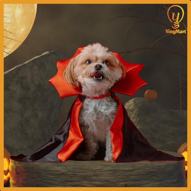 Funny Bat Vampire Cape Pet Costume for Cats Dogs Halloween Cloak Cosplay Outfit