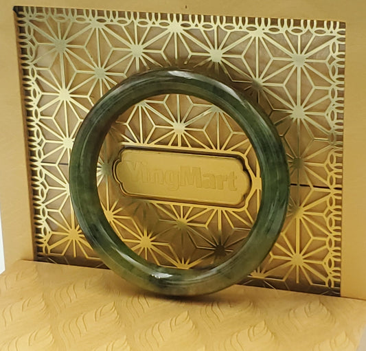 High Quality 48–50 mm Jadeite Jade Bangle Dark Green Mix Red Black YingMart Burmese Gift for Her Grandmother Sister Mother Mens Feng Shui