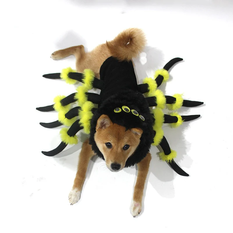 Spider Pet Costume Cat Dog Clothes Funny Halloween Cosplay Outfit Cute Dress Up Shirt