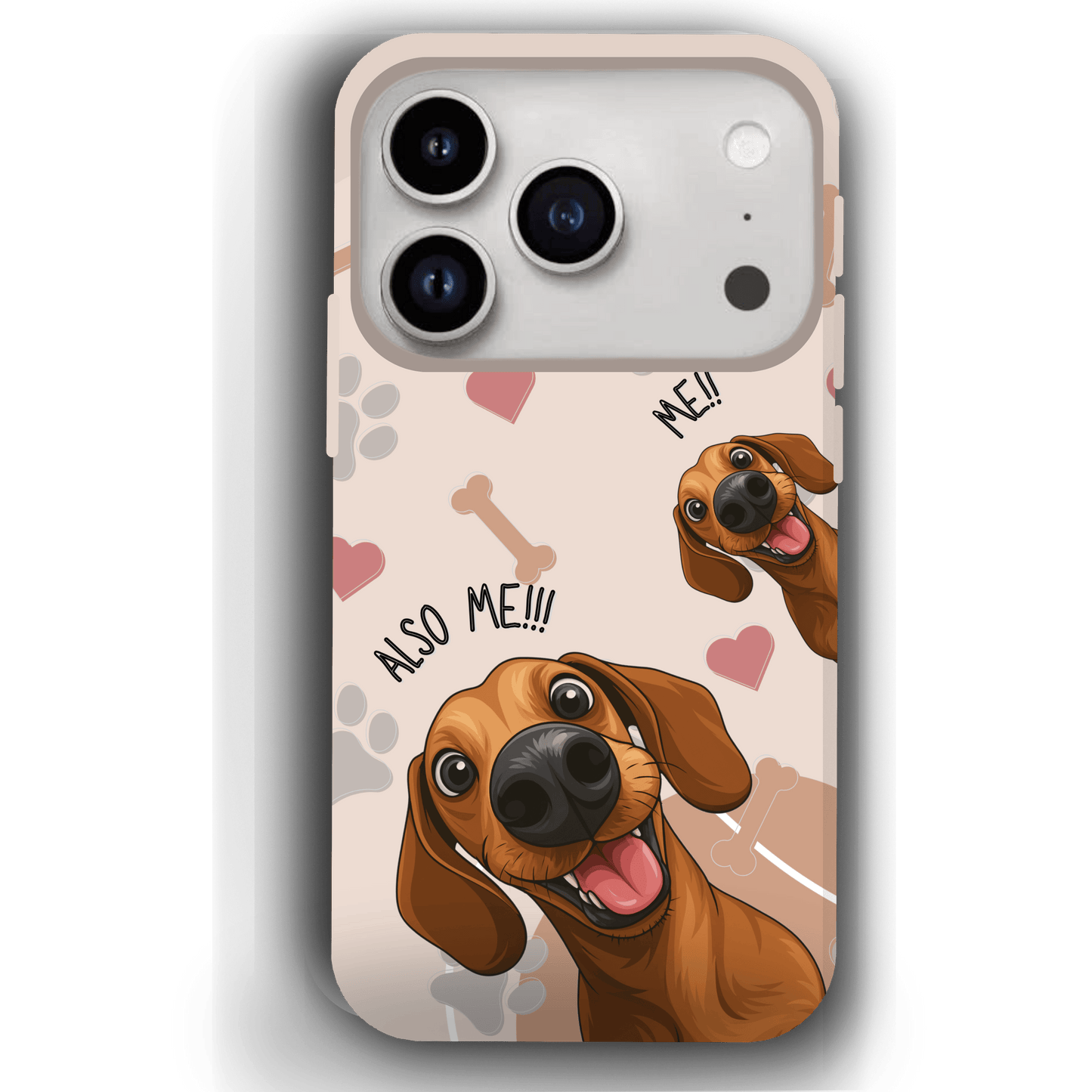 "Also Me" Design Custom Pet iPhone 17 Case – 4 Colors & 4 Patterns by YingMart, Personalized Pet Portrait Protective Cover for Dog Lovers