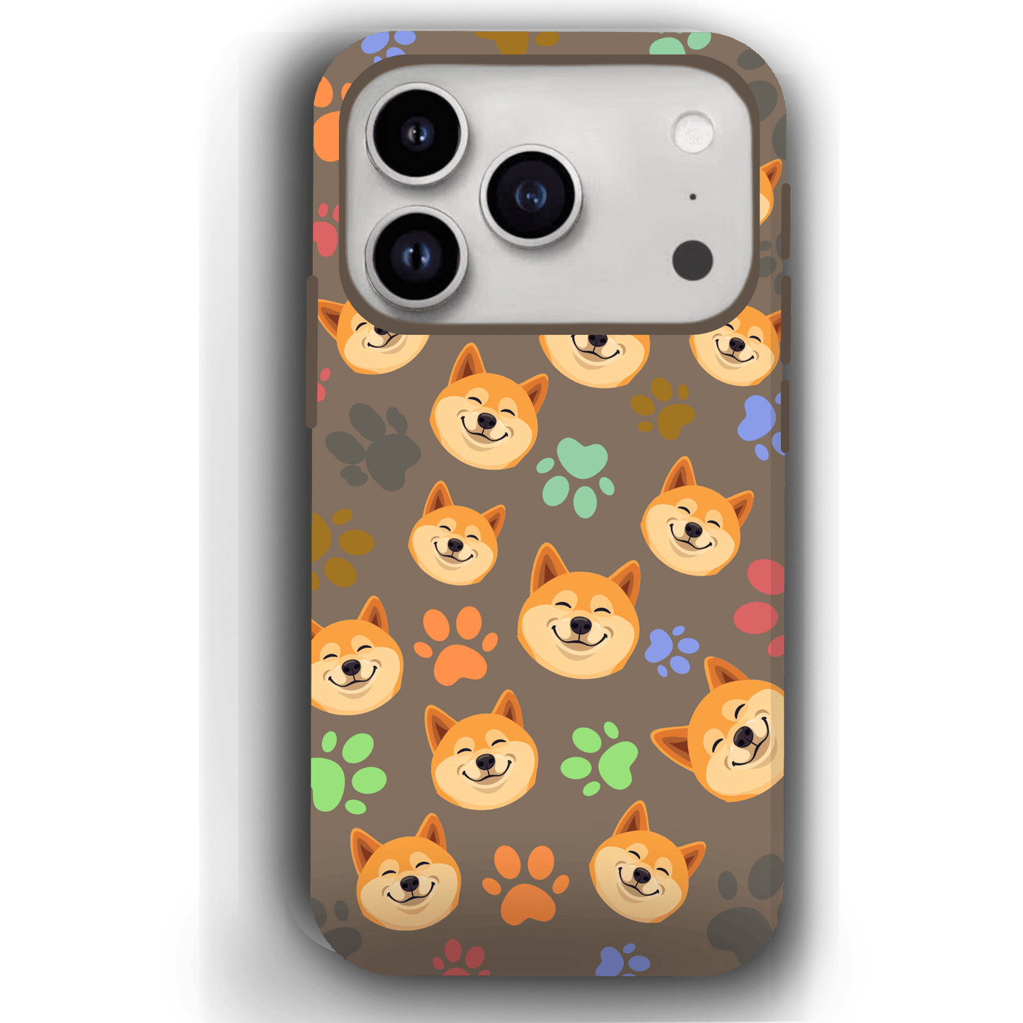 Custom Pet Phone Case for iPhone 17/ 17 Air/ 17 Pro/ 17 Pro Max by YingMart, Personalized Pet Portrait Cover with Paw, Heart, Fish & Bone Symbols
