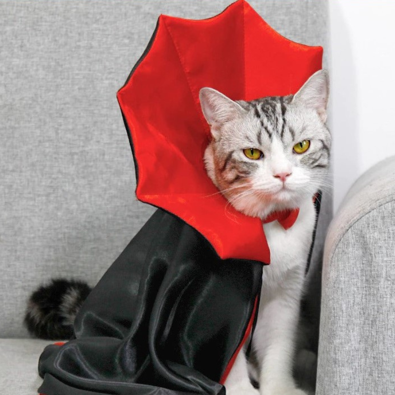 Funny Bat Vampire Cape Pet Costume for Cats Dogs Halloween Cloak Cosplay Outfit