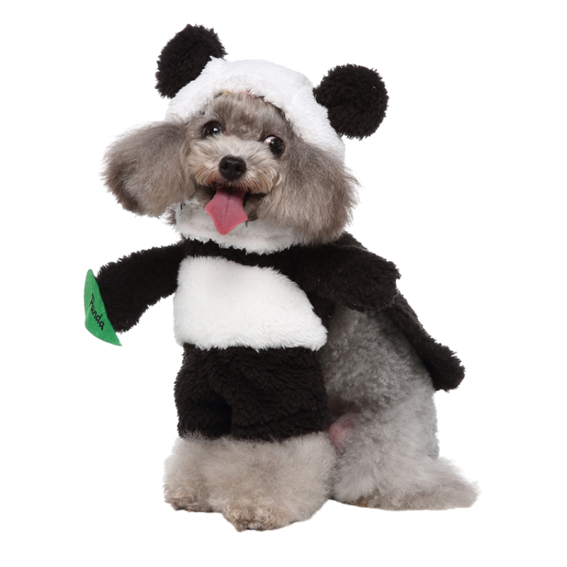 Funny Panda Pet Costume Dress Up Outfit for Dogs Cats Halloween Cosplay Clothes