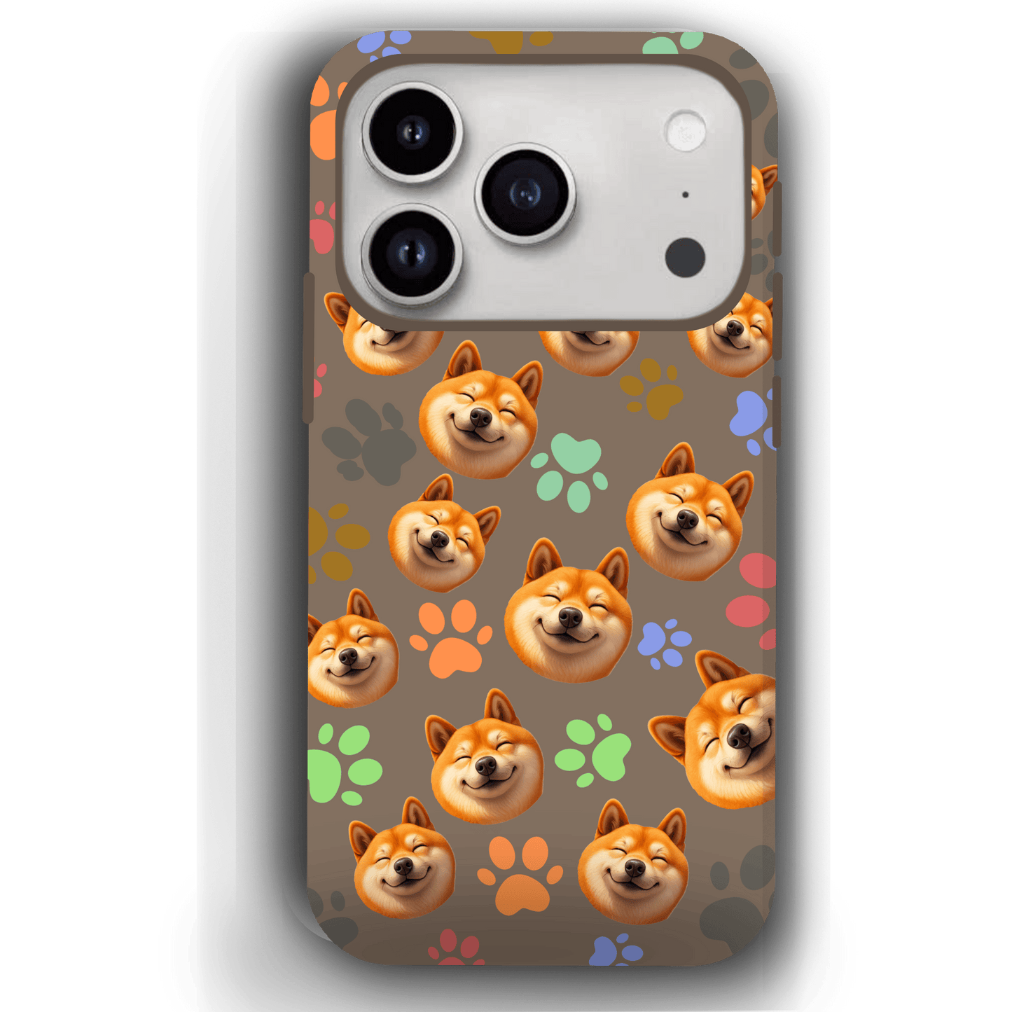 Custom Pet Phone Case for iPhone 17/ 17 Air/ 17 Pro/ 17 Pro Max by YingMart, Personalized Pet Portrait Cover with Paw, Heart, Fish & Bone Symbols