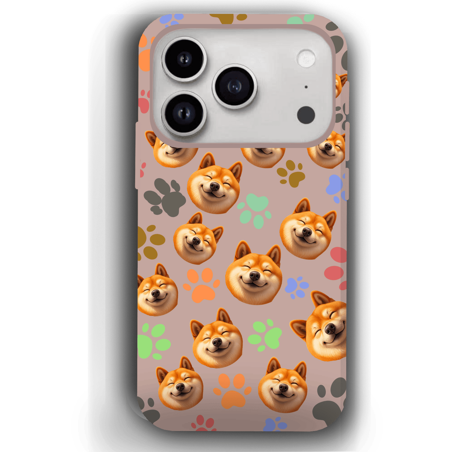 Custom Pet Phone Case for iPhone 17/ 17 Air/ 17 Pro/ 17 Pro Max by YingMart, Personalized Pet Portrait Cover with Paw, Heart, Fish & Bone Symbols