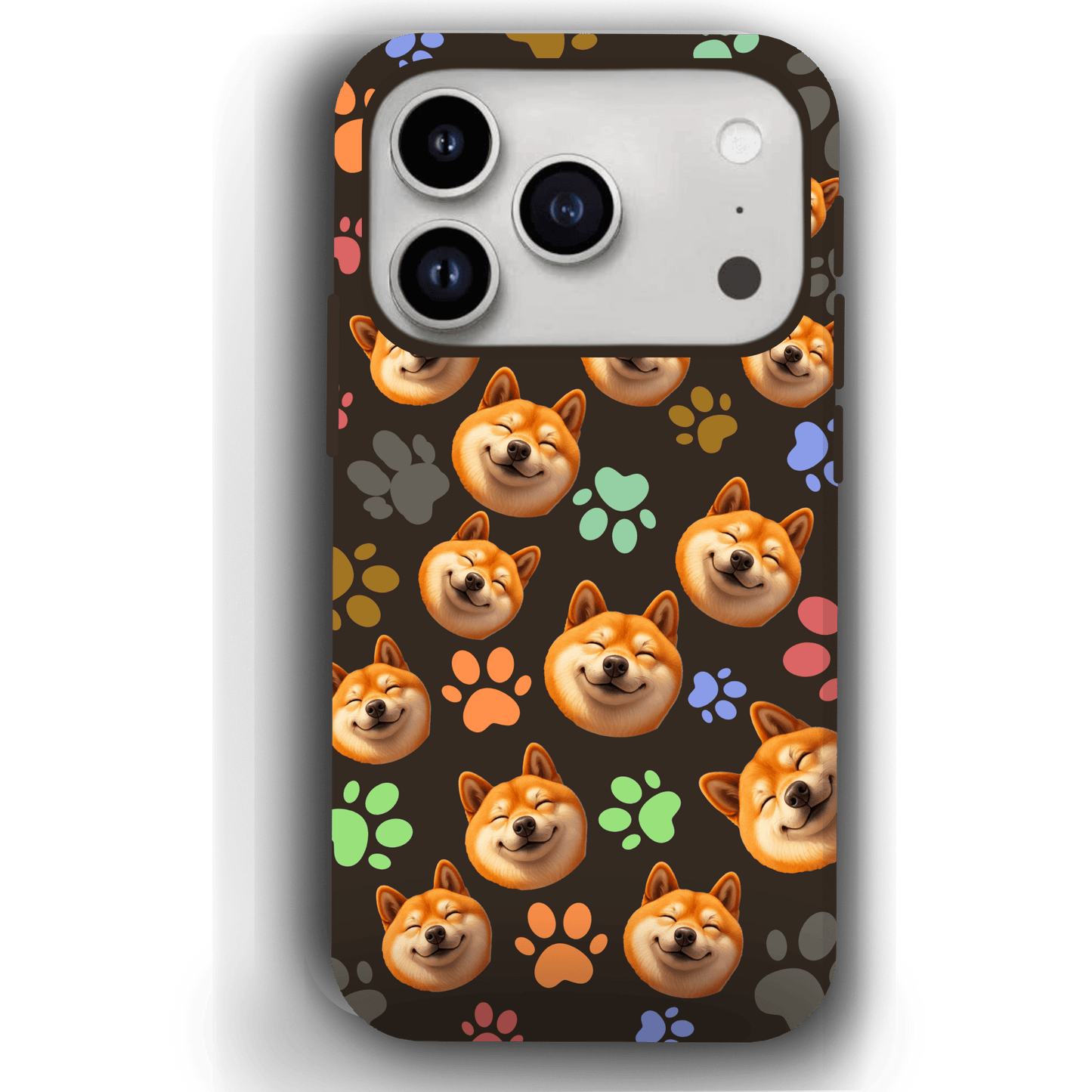 Custom Pet Phone Case for iPhone 17/ 17 Air/ 17 Pro/ 17 Pro Max by YingMart, Personalized Pet Portrait Cover with Paw, Heart, Fish & Bone Symbols