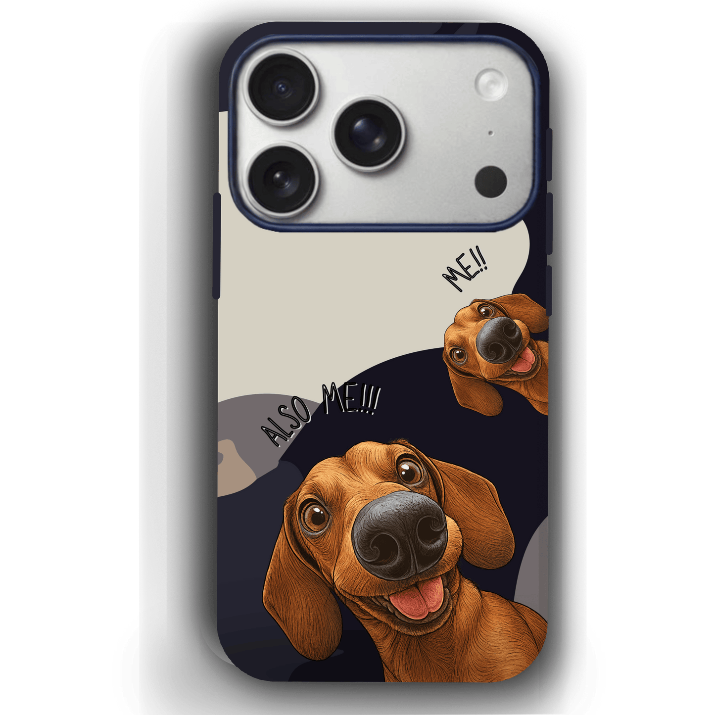 "Also Me" Design Custom Pet iPhone 17 Case – 4 Colors & 4 Patterns by YingMart, Personalized Pet Portrait Protective Cover for Dog Lovers