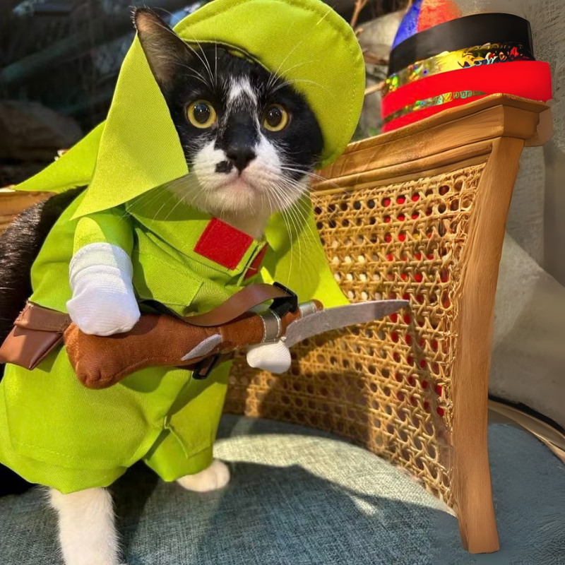 Funny Soldier Pet Costume for Dogs Cats Halloween Cosplay Outfit Cute Pet Shirt