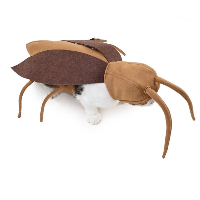 Funny Cockroach Pet Costume for Dogs Cats Halloween Outfit Cosplay Shirt Small Large