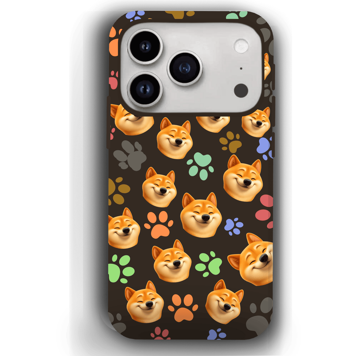 Custom Pet Phone Case for iPhone 17/ 17 Air/ 17 Pro/ 17 Pro Max by YingMart, Personalized Pet Portrait Cover with Paw, Heart, Fish & Bone Symbols
