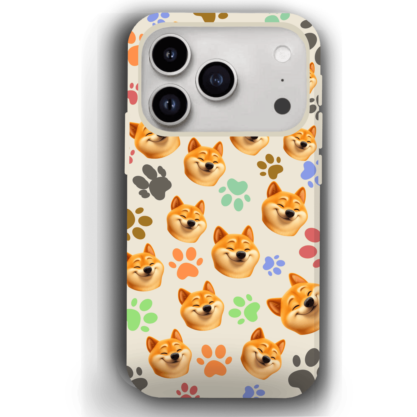 Custom Pet Phone Case for iPhone 17/ 17 Air/ 17 Pro/ 17 Pro Max by YingMart, Personalized Pet Portrait Cover with Paw, Heart, Fish & Bone Symbols