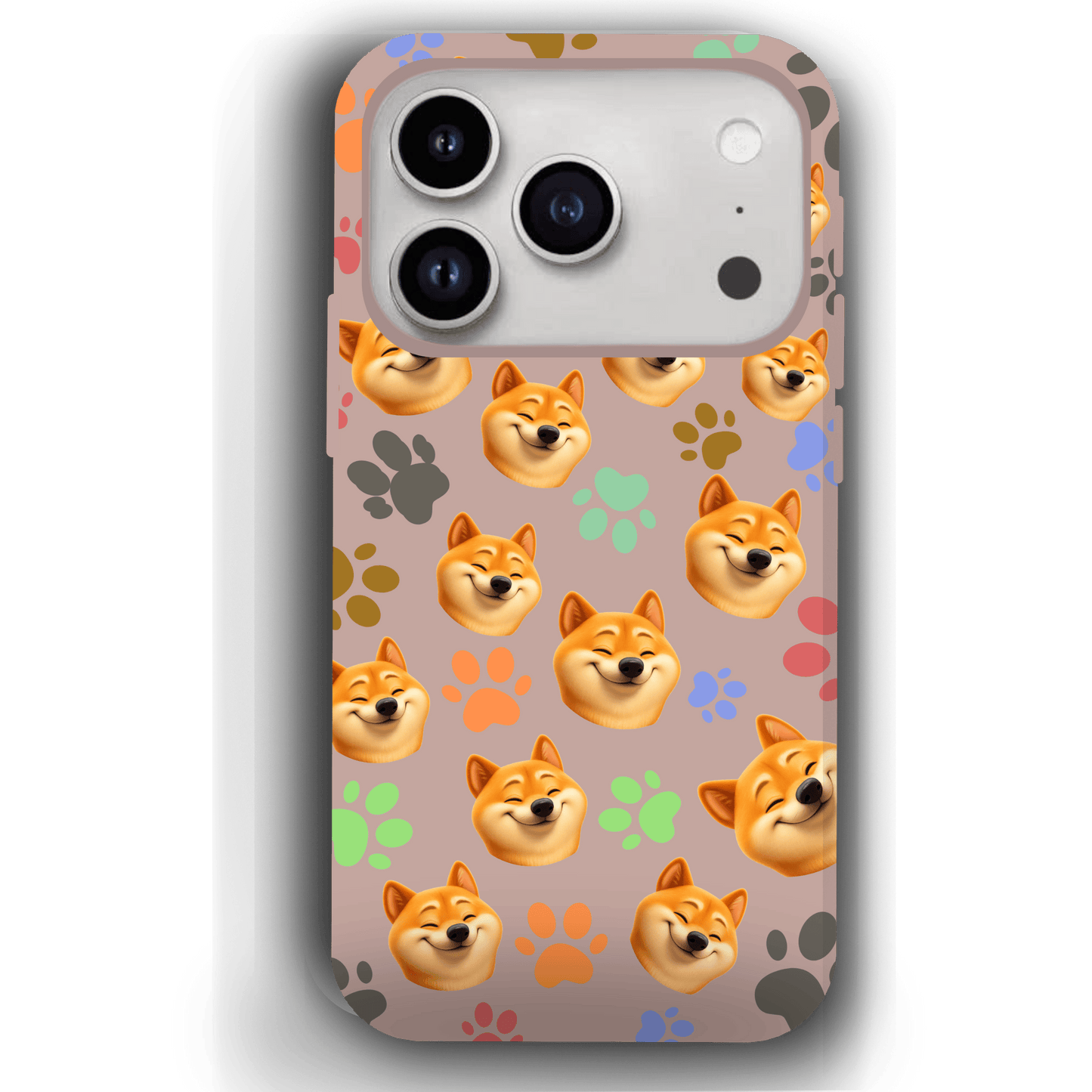 Custom Pet Phone Case for iPhone 17/ 17 Air/ 17 Pro/ 17 Pro Max by YingMart, Personalized Pet Portrait Cover with Paw, Heart, Fish & Bone Symbols