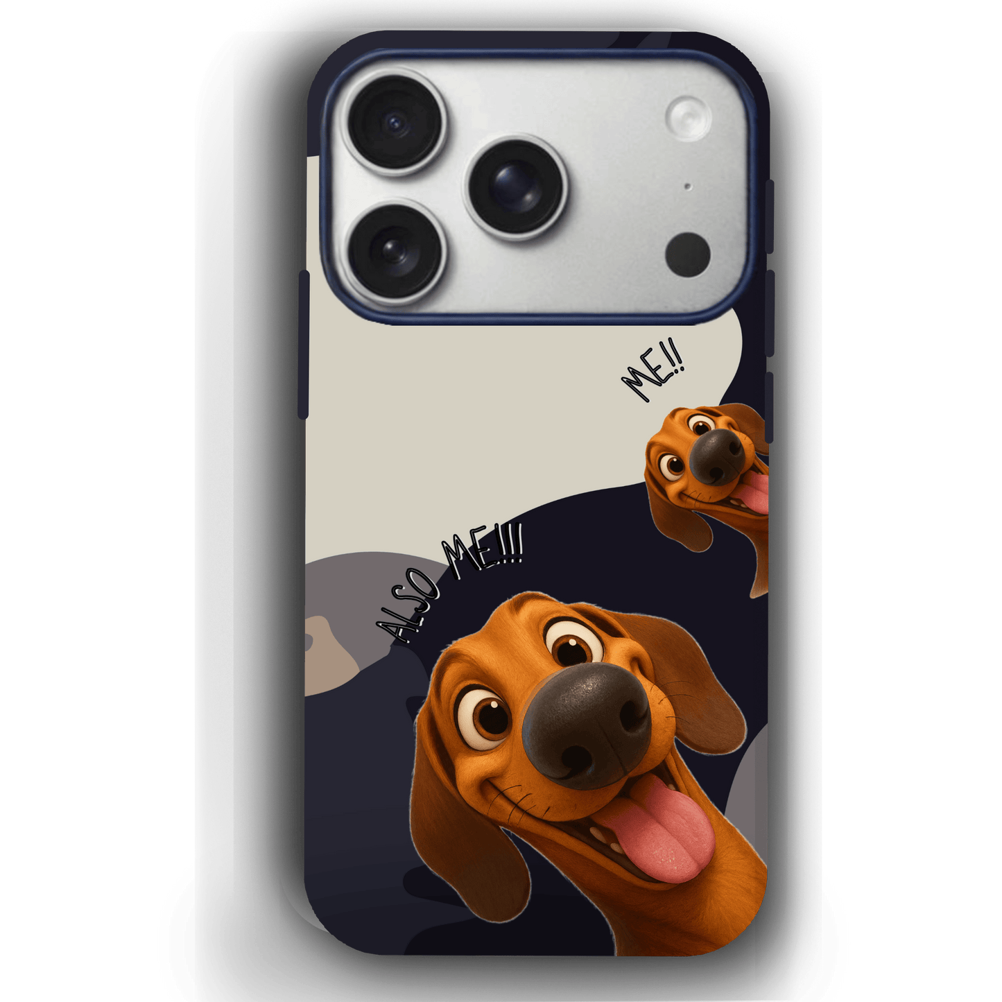 "Also Me" Design Custom Pet iPhone 17 Case – 4 Colors & 4 Patterns by YingMart, Personalized Pet Portrait Protective Cover for Dog Lovers