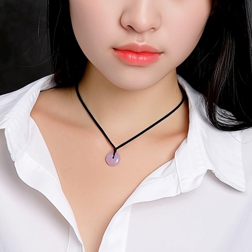 Love & Luck – Natural Heart/Donut Jade Pendant Necklace for Women – Lucky Jade Jewelry Gift for Her, Genuine Green/Purple/White Stone, Minimalist Spiritual Necklace, Real Jade Necklace for Balance, Energy & Style by YingMart