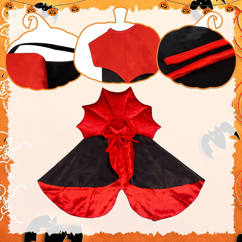 Funny Bat Vampire Cape Pet Costume for Cats Dogs Halloween Cloak Cosplay Outfit