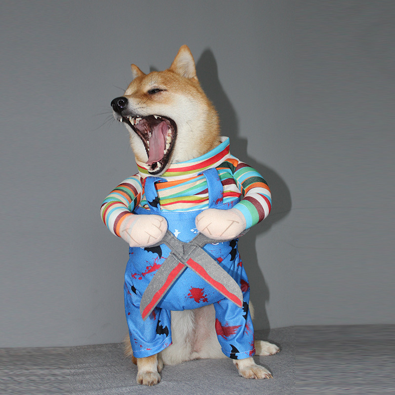 Scissor Hands Standing Pet Costume Dog Cat Funny Cute Scary Theme Halloween Cosplay Outfit