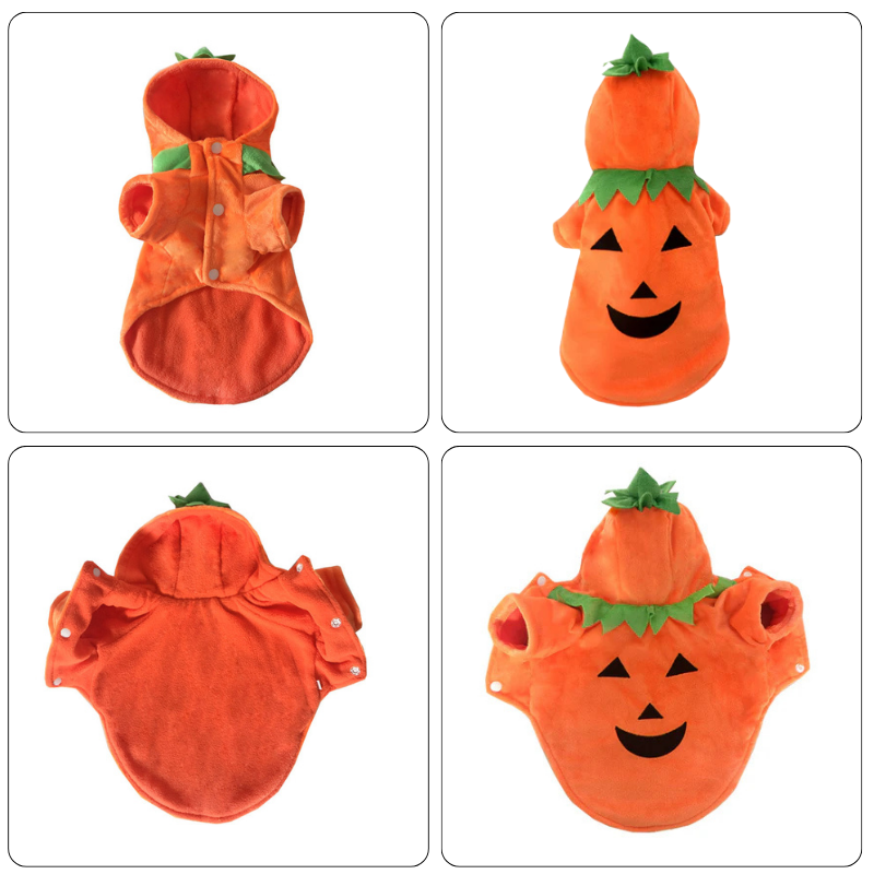 Pet Clothes Funny Pumpkin Clothes WintPumpkin Hooded Outfit for Dogs Cats Small Medium Large Funny Fleece Warm Halloween Pet Costumeer Pet Clothes Halloween Clothes Dog Clothes