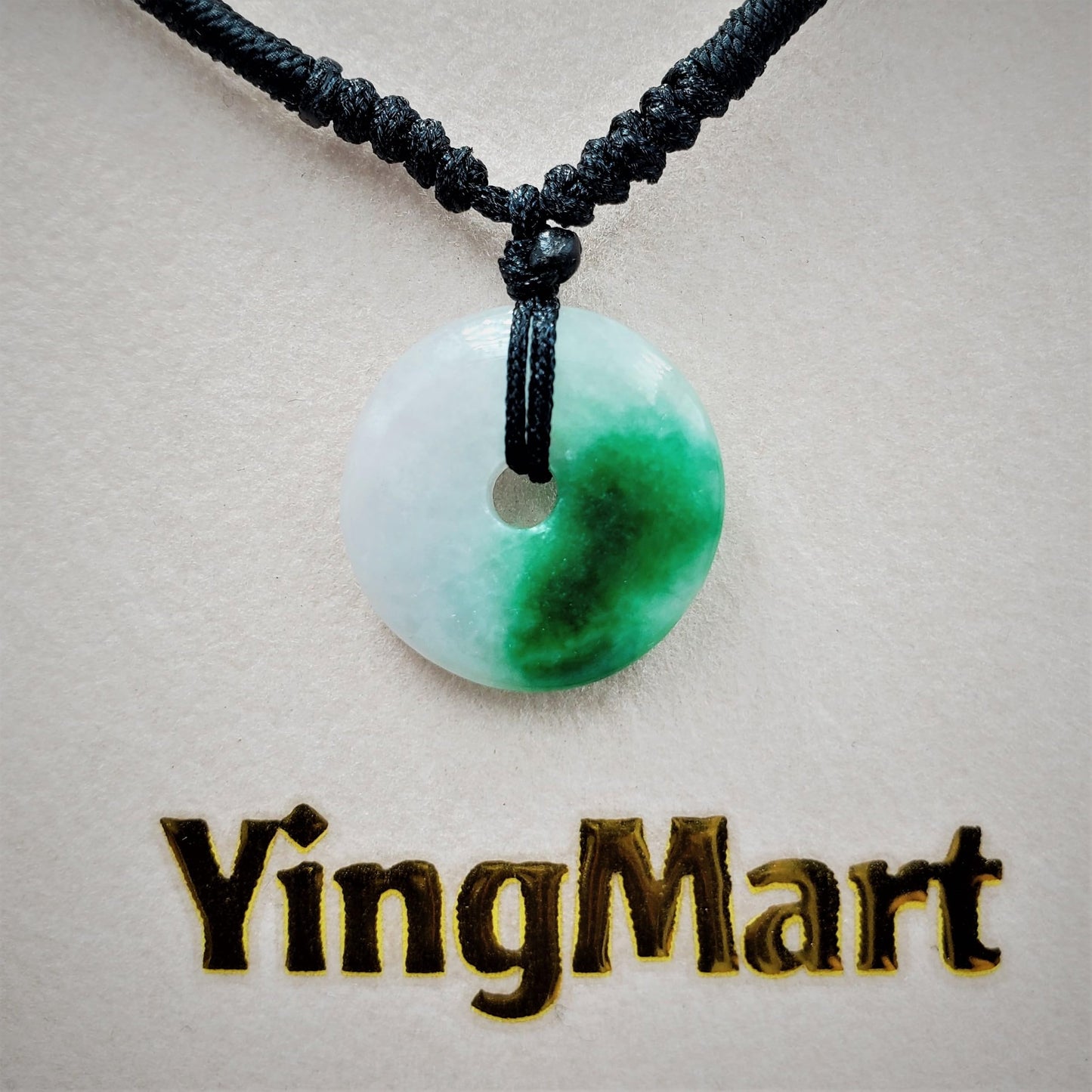 Love & Luck – Natural Heart/Donut Jade Pendant Necklace for Women – Lucky Jade Jewelry Gift for Her, Genuine Green/Purple/White Stone, Minimalist Spiritual Necklace, Real Jade Necklace for Balance, Energy & Style by YingMart