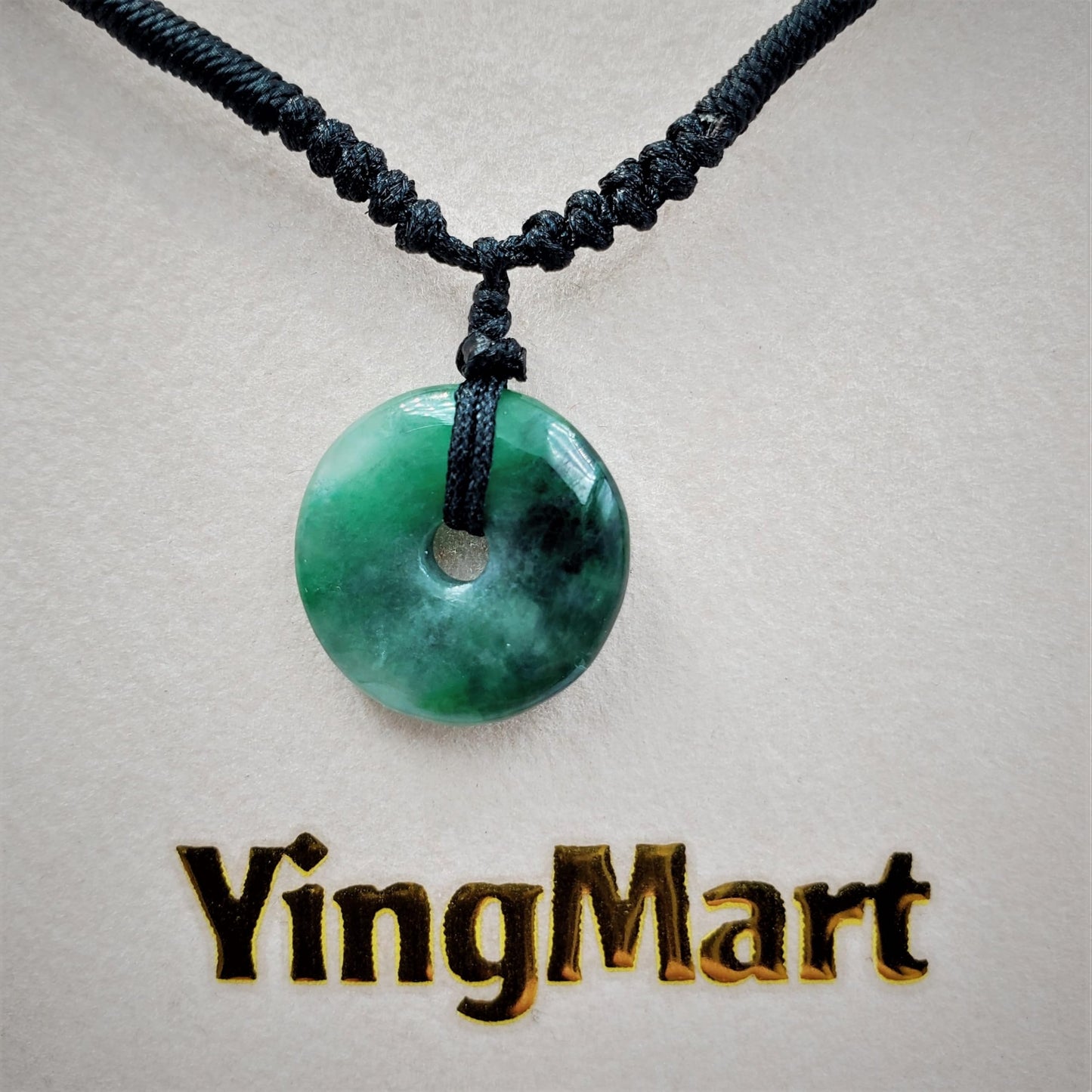 Love & Luck – Natural Heart/Donut Jade Pendant Necklace for Women – Lucky Jade Jewelry Gift for Her, Genuine Green/Purple/White Stone, Minimalist Spiritual Necklace, Real Jade Necklace for Balance, Energy & Style by YingMart