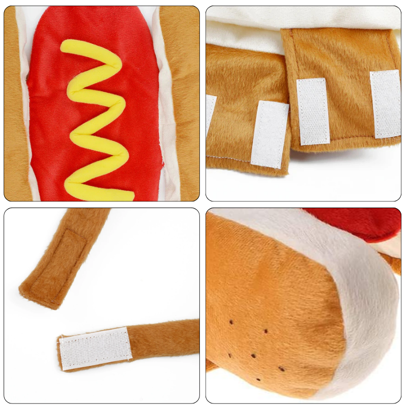 Funny Pet Costume Warm Sausage Hotdog Outfit For Cat Dog Halloween Christmas Party Cosplay