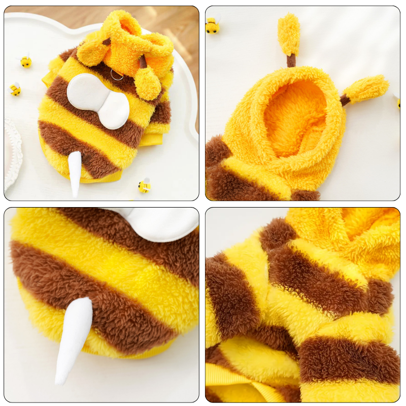 Plush Teddy Bear Pet Costume Hat Outfit for Cats Dogs Small Medium Large Halloween Cosplay Scary