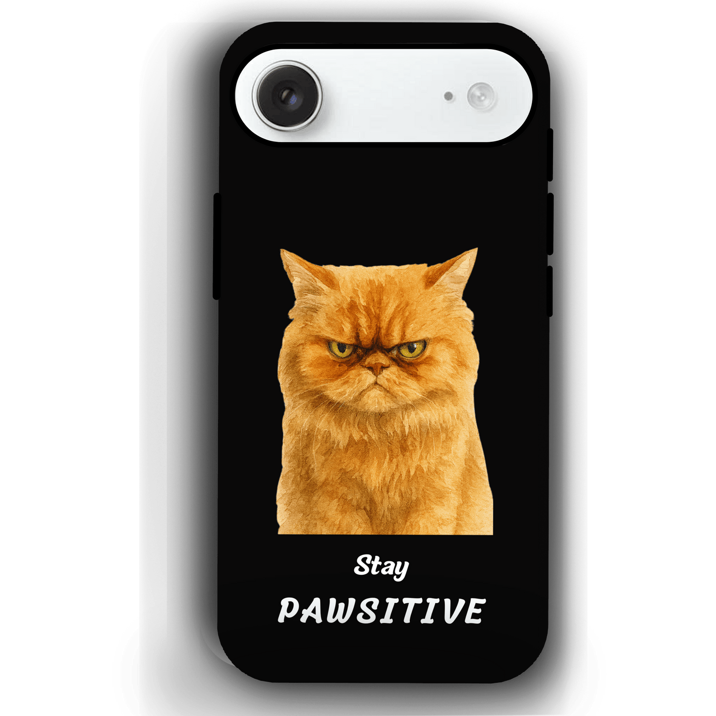 Stay Pawsitive Custom Pet Phone Case for iPhone 17 by YingMart – Personalized Animal Portrait, Protective Cover, for Pet Lovers.