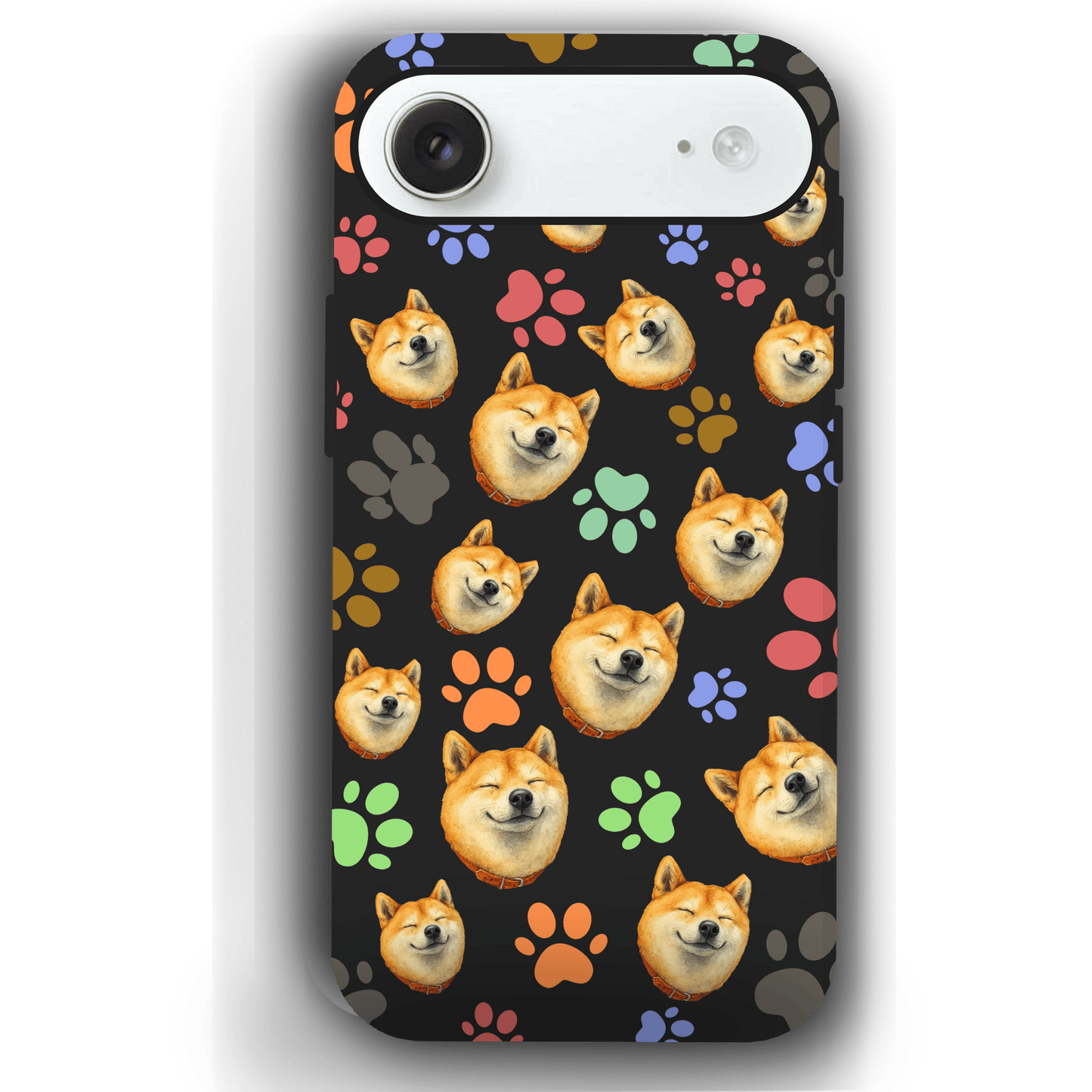 Custom Pet Phone Case for iPhone 17/ 17 Air/ 17 Pro/ 17 Pro Max by YingMart, Personalized Pet Portrait Cover with Paw, Heart, Fish & Bone Symbols