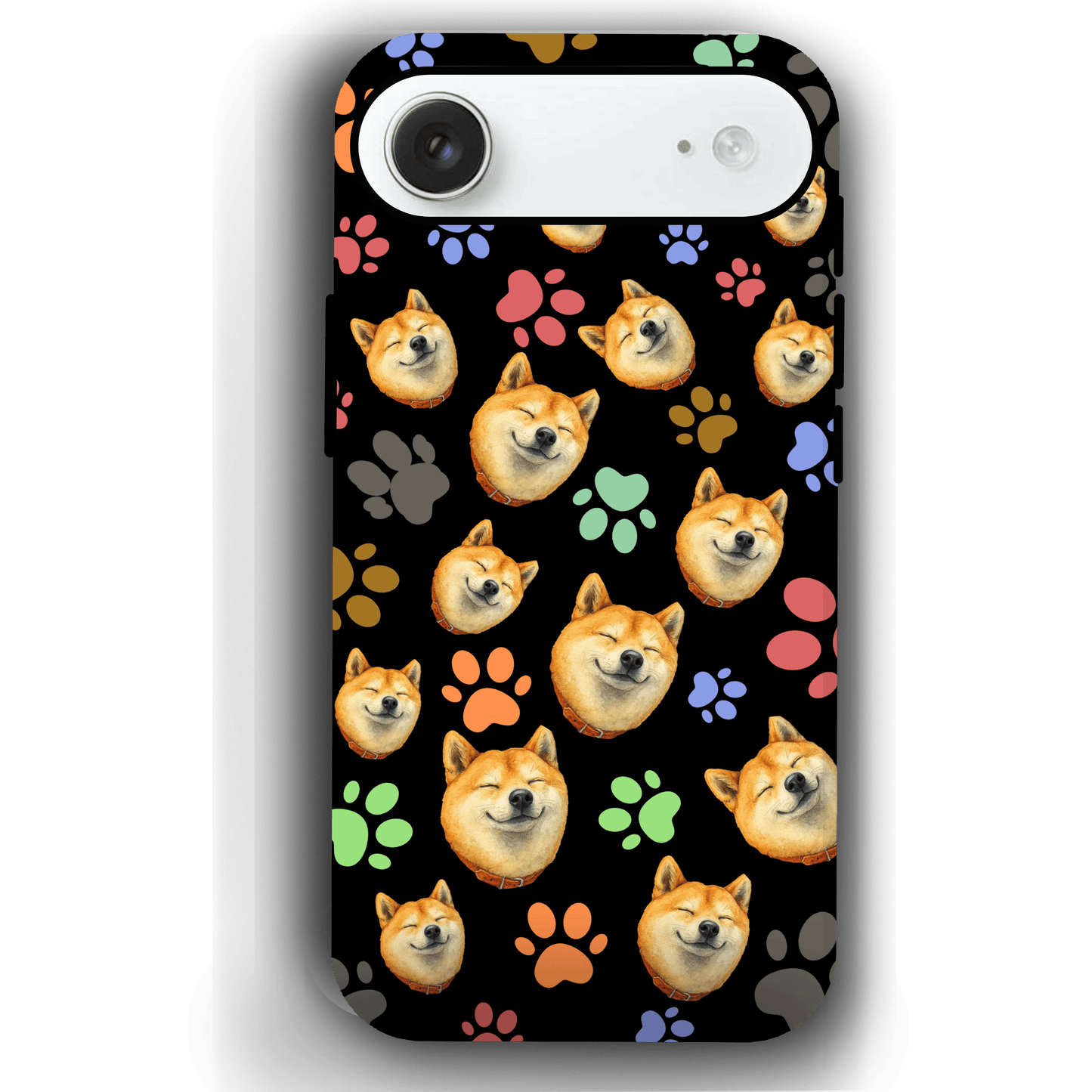 Custom Pet Phone Case for iPhone 17/ 17 Air/ 17 Pro/ 17 Pro Max by YingMart, Personalized Pet Portrait Cover with Paw, Heart, Fish & Bone Symbols