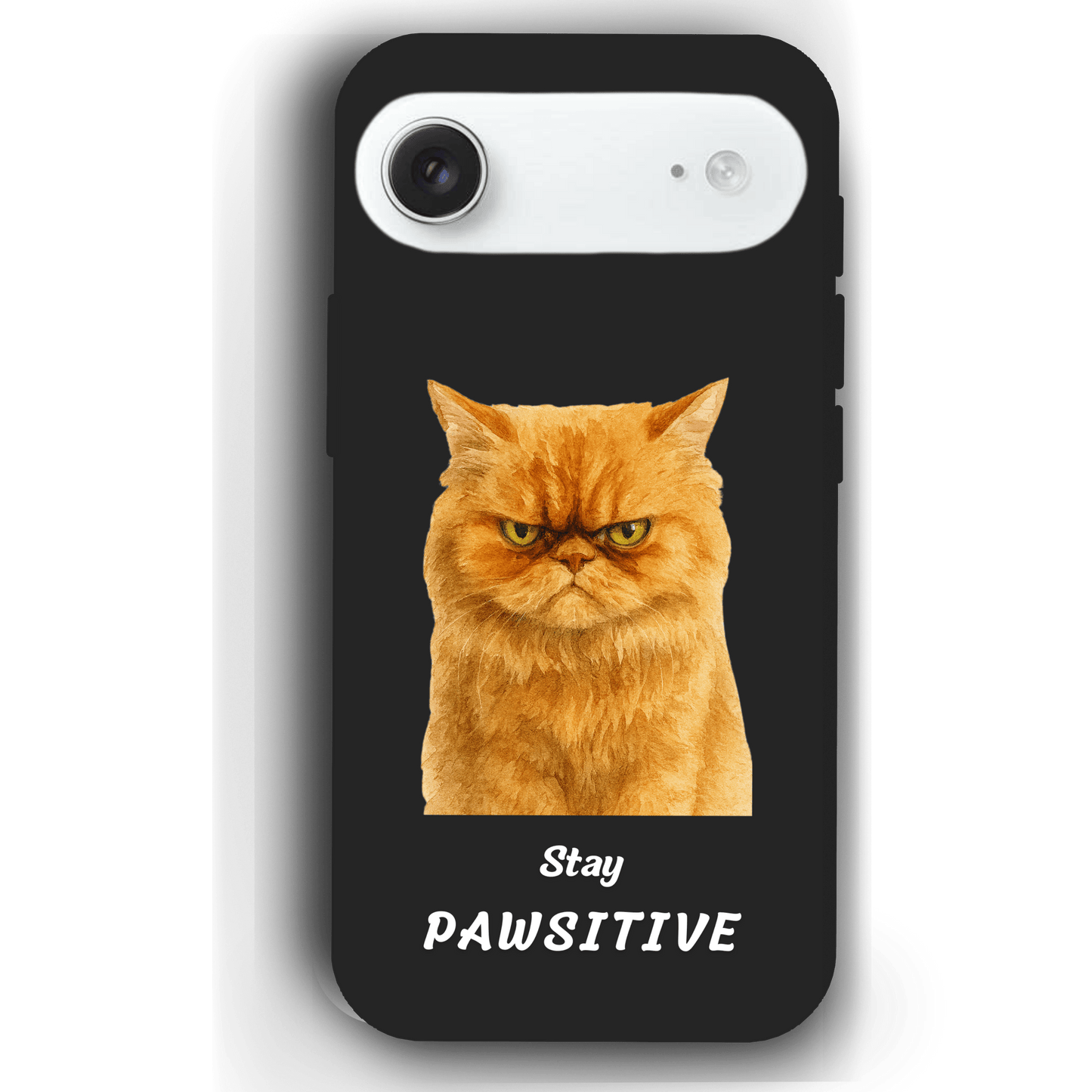 Stay Pawsitive Custom Pet Phone Case for iPhone 17 by YingMart – Personalized Animal Portrait, Protective Cover, for Pet Lovers.